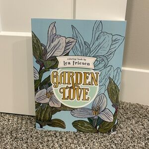Garden Love Coloring Book by Lea Friesen - Light Blue Floral Cover